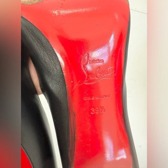 Christian Louboutin Black leather Pigalle 100mm pointed toe pumps EU 39.5 - Picture 10 of 10